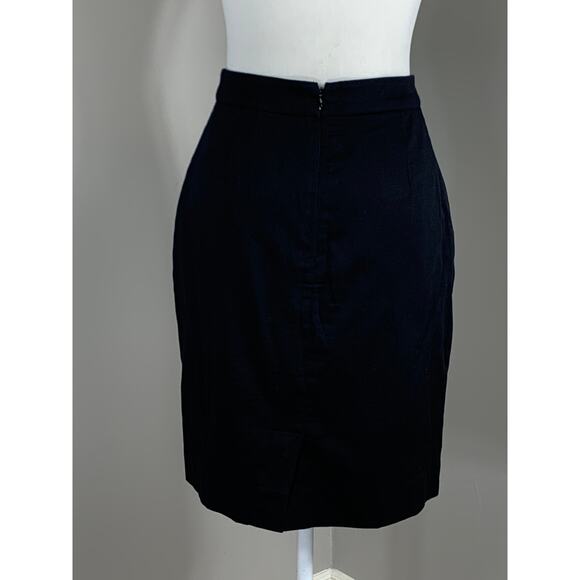 Anthropologie Scroll Jute Embroidered Black Pencil Skirt Career Church Preppy - Picture 5 of 9